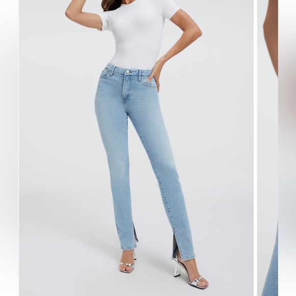 Good American Good Classic Split Hem Stretch Skinny Jeans - Picture 4 of 15